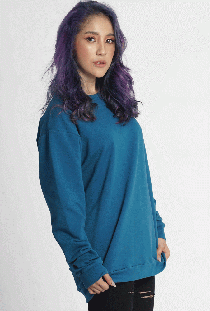 Golden Culture Autumn Girl  Sweatshirt (Blue 1)